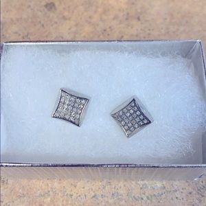 Men/Women 1/4 Diamond Earrings set Stainless Steel